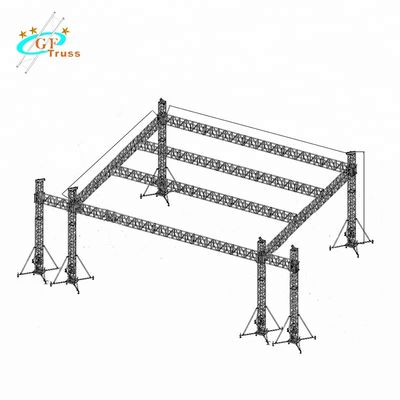 Konser Pencahayaan Tower Truss Untuk Roof Stage 50 * 2mm Sub Main Tube