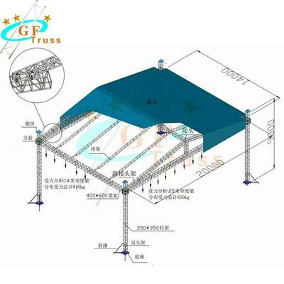 Truss Pencahayaan Panggung Platform Panggung Portabel Mendukung Dan Sistem Atap Utama Yang Digunakan
