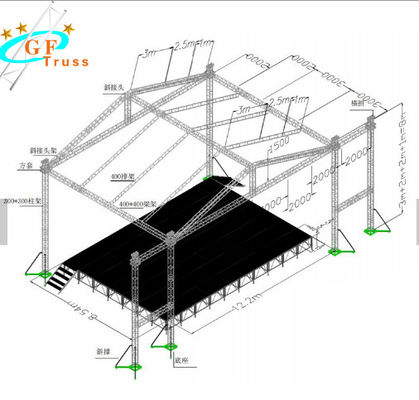 Pencahayaan Keran Luar Aluminium Dekorasi Pernikahan Tahap Truss Desain Panggung Truss Untuk Acara