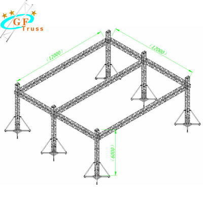 6 Pilar Acara Panggung Sistem Truss Bahan Paduan Aluminium Big Span