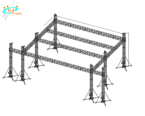 Pencahayaan Pameran 6061-T6 400mm Aluminium Spigot Truss