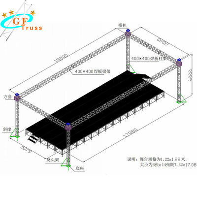 520 * 760mm Sistem Rangka Atap Aluminium Datar Untuk Pernikahan