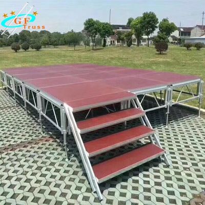 Platform Panggung Acara Luar Ruangan Portabel CE Digunakan Tahapan Acara Seluler Lipat aluminium Untuk Dijual