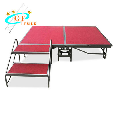 Red GF Steel Aluminium Stage Platform Mobile Folding Stage Truss Untuk Pertunjukan