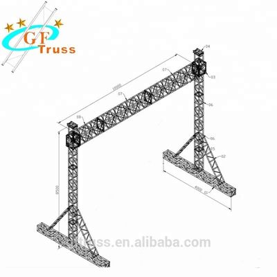 OEM Aluminium Spigot Truss Untuk Tampilan Iklan Layar LED