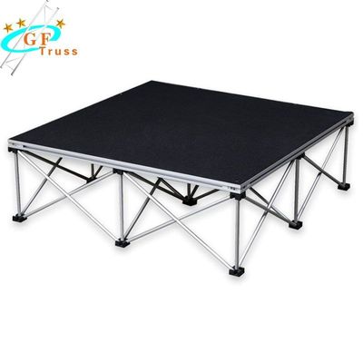 1.22M * 2.44M Aluminium Stage Truss Mobile Round Stage Gunakan Konser Acara