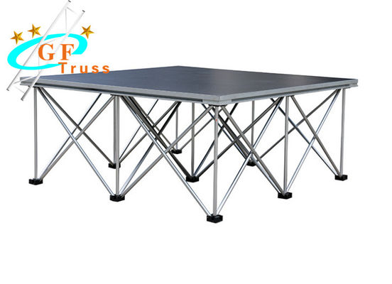 1.22M * 2.44M Aluminium Stage Truss Mobile Round Stage Gunakan Konser Acara