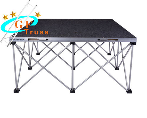 1.22M * 2.44M Aluminium Stage Truss Mobile Round Stage Gunakan Konser Acara