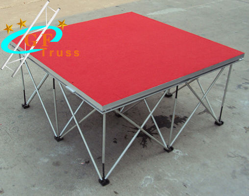 1.22M * 2.44M Aluminium Stage Truss Mobile Round Stage Gunakan Konser Acara
