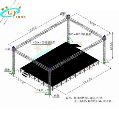 Pencahayaan Keran Luar Aluminium Dekorasi Pernikahan Tahap Truss Desain Panggung Truss Untuk Acara