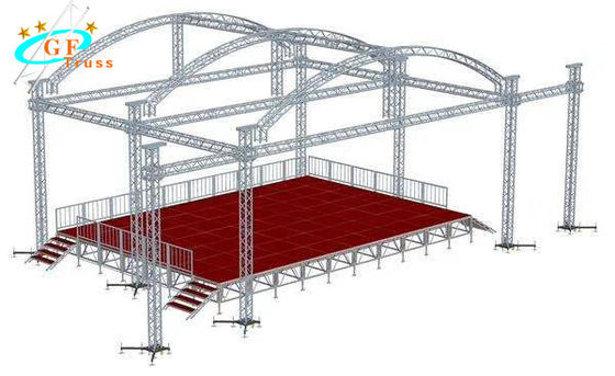 Pencahayaan Keran Luar Aluminium Dekorasi Pernikahan Tahap Truss Desain Panggung Truss Untuk Acara