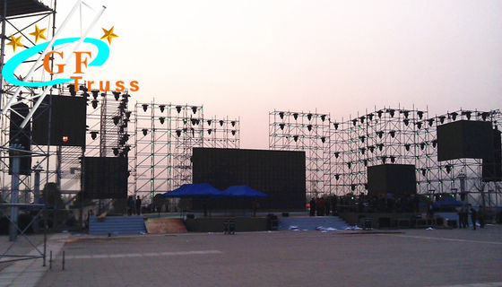 Sistem Tahap Truss Scaffold Layer Aluminium Alloy Memuat Memuat 0.5M 4M Panjang