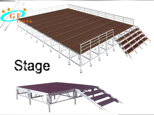 perayaan Aluminium Adjustable Tinggi 1.2M Plywood Portable Stage