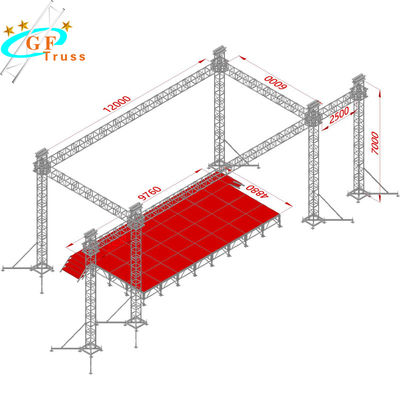 Panggung Luar Ruangan 12M Spigot Aluminium Lighting Truss