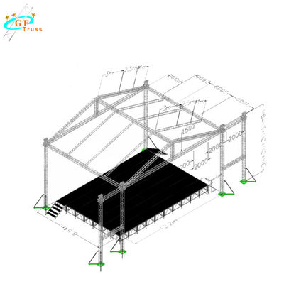 28M Led Lighting Mobile Stage Truss Dengan Sistem Terbang Sayap PA