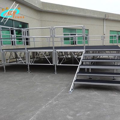 Platform Panggung Bahan Aluminium Panggung Konser Luar Ruangan Panggung Mobile di Truss Display