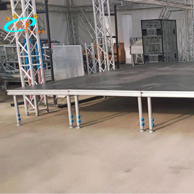 Desain kinerja GF Concert Stage membongkar platform panggung aluminium dengan tangga portabel