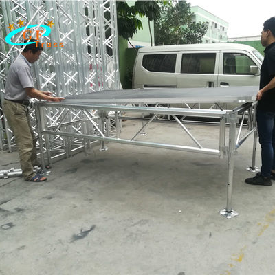 GF Aluminium Non-Slip Portable concert Stage untuk platform kayu lapis acara besar di luar ruangan