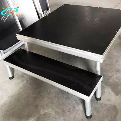 Tahap Lipat Aluminium Portabel 4Legs Tahan Lama 1.22 * 1.22M