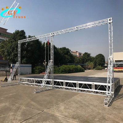 Platform Panggung Portabel Aluminium 4 * 4ft 4 * 8ft Semua Medan Tinggi Dapat Disesuaikan