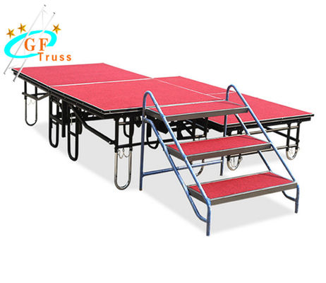 Red GF Steel Aluminium Stage Platform Mobile Folding Stage Truss Untuk Pertunjukan