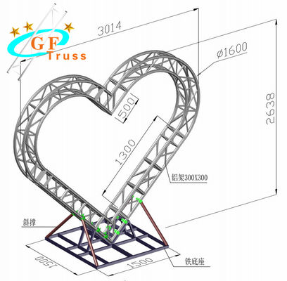 Warna Disesuaikan 290 * 290MM Sluminum Spigot Truss Untuk Panggung