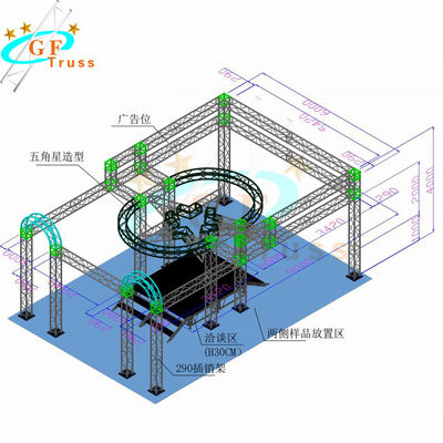 Disesuaikan Aluminium Stage Goal Post Lighting Truss Circular Roof