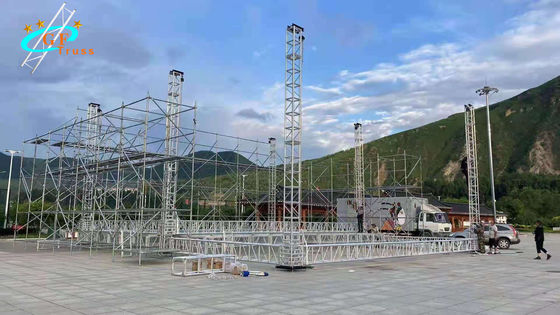 14M Safety Span 6082 Aluminium Stage Truss Untuk Menggantung Menampilkan