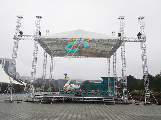 14M Safety Span 6082 Aluminium Stage Truss Untuk Menggantung Menampilkan