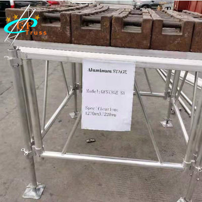 Platform Panggung Aluminium Dasar yang Dapat Disesuaikan 2m Tinggi yang Dapat Disesuaikan