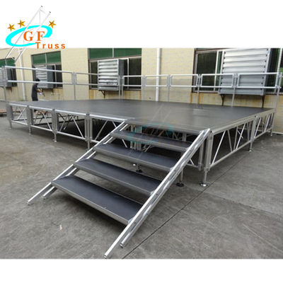 Platform Panggung Aluminium Dasar yang Dapat Disesuaikan 2m Tinggi yang Dapat Disesuaikan