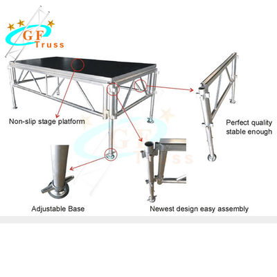Platform Panggung Aluminium Kayu Dengan Pagar Tangga