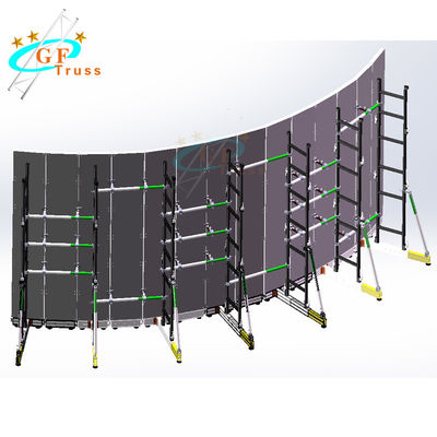 Grup Dinding Layar LED Melengkung Mendukung Sistem Truss Untuk Kabinet